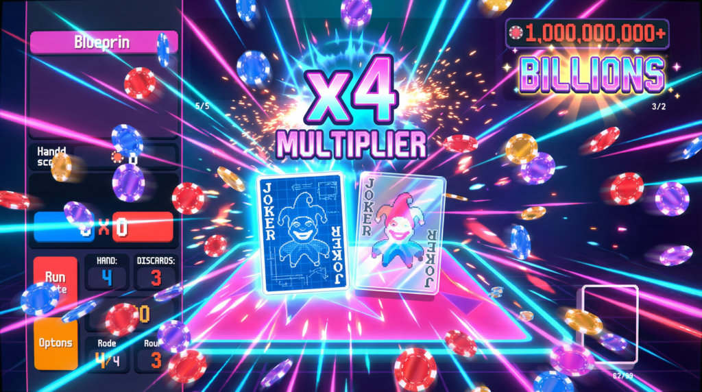 Balatro blueprint glass infinite scaling build massive mult