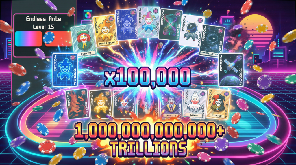 Balatro endless mode ante 15 infinite scaling blueprint glass satellite