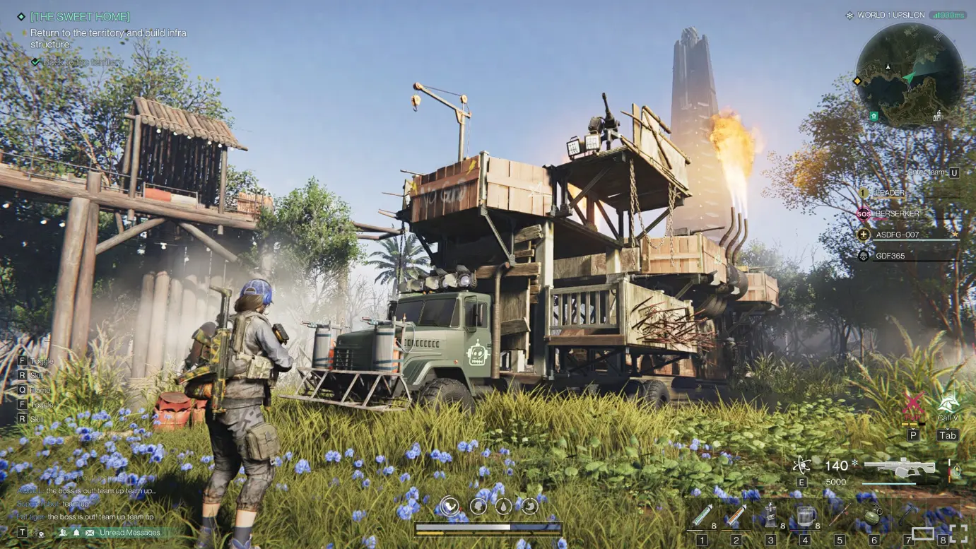 Once Human gameplay base building system